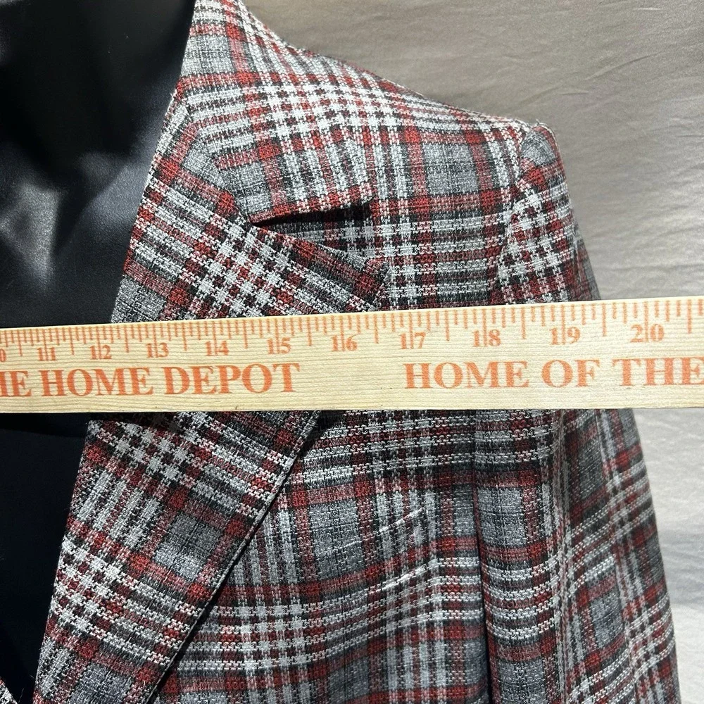 Vintage 70s Cricketeer Mens Plaid Blazer Sport Coat 40R Union Made USA